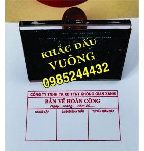 Dấu Bản Vẽ Hoàn Công Mực đỏ 