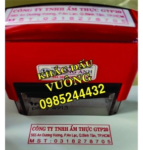 Khắc Dấu Vuông 3 dòng 56x20mm